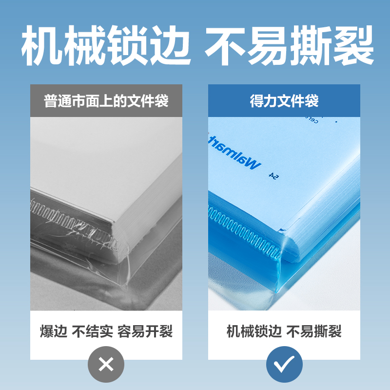 纵横PP10_A4线上爆款经济型文件袋(蓝)(10个/包)