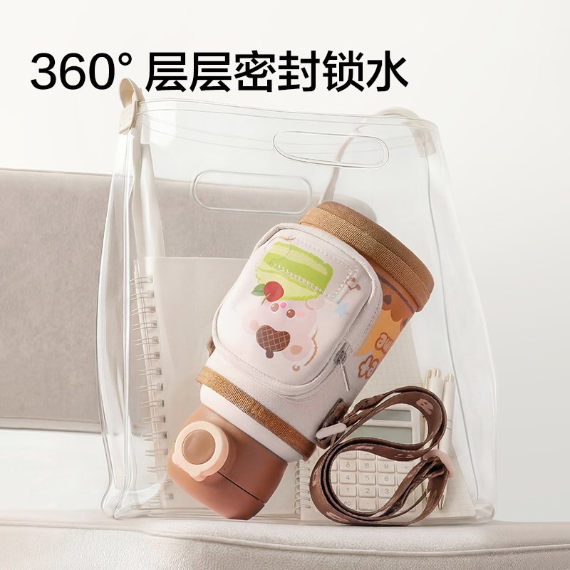 纵横LL630儿童保温杯(一杯多盖)(630ml)(粉）