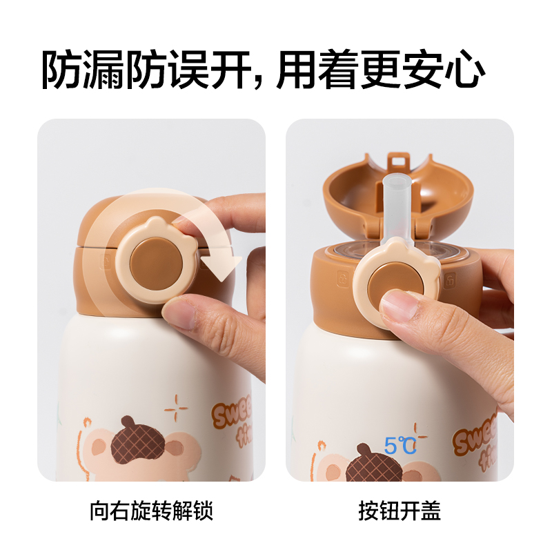 纵横LL630儿童保温杯(一杯多盖)(630ml)(粉）