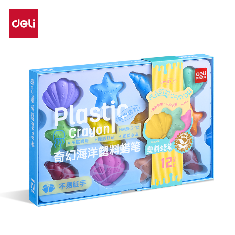 纵横HM865-12奇幻海洋塑料蜡笔(混)(盒)