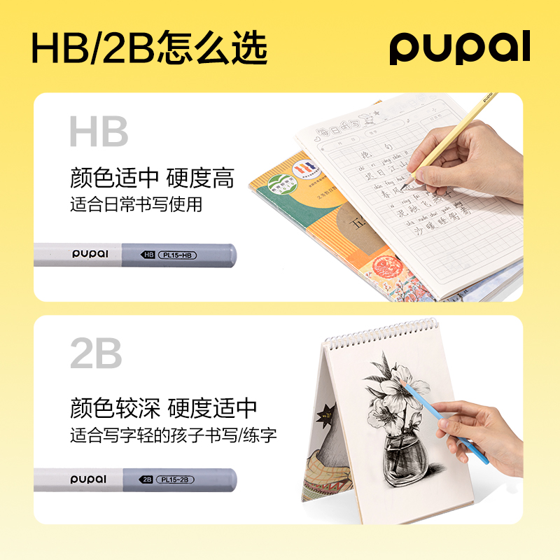 纵横PL15-2B步乐能量棒六角杆书写铅笔2B(白)(10支/盒)