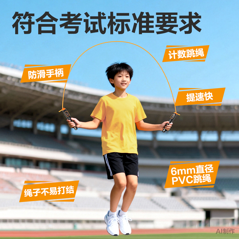 安格耐特FT162考满分6毫米直径考试机械计数PVC跳绳(混色)(根)