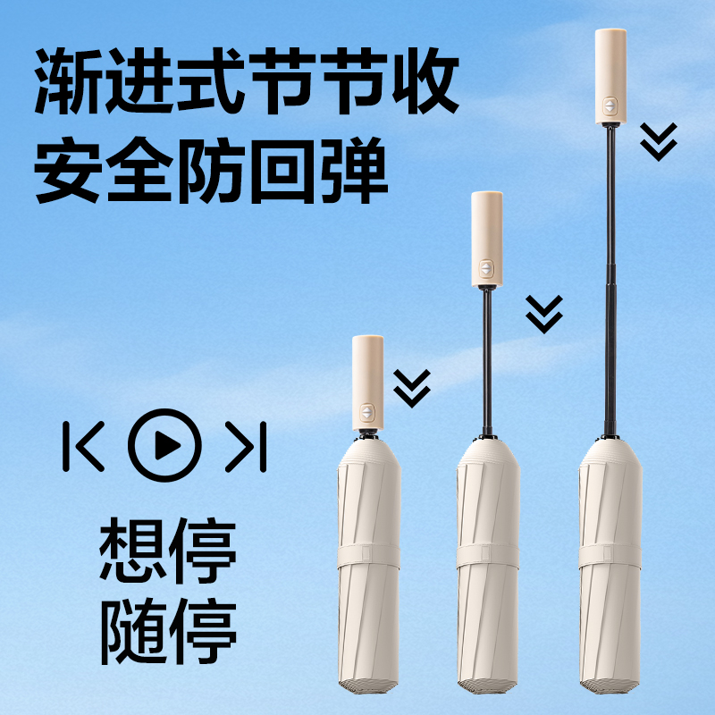 纵横LY611自动晴雨伞-节节收(10K58)(米白)(把)