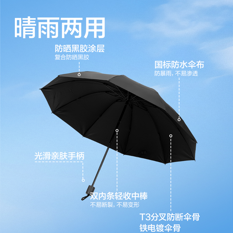 纵横LY601加大晴雨伞(10K60)(黑)(把)