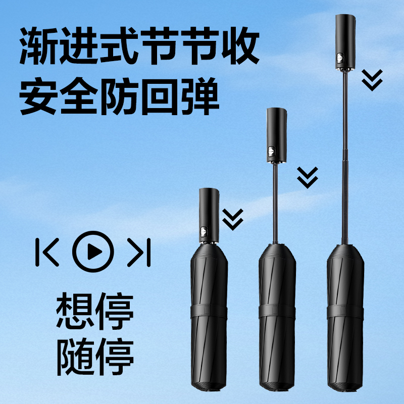 纵横LY611自动晴雨伞-节节收(10K58)(黑)(把)