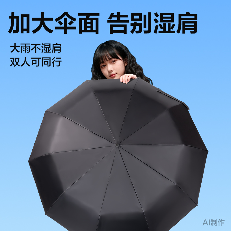 纵横LY611自动晴雨伞-节节收(10K58)(黑)(把)