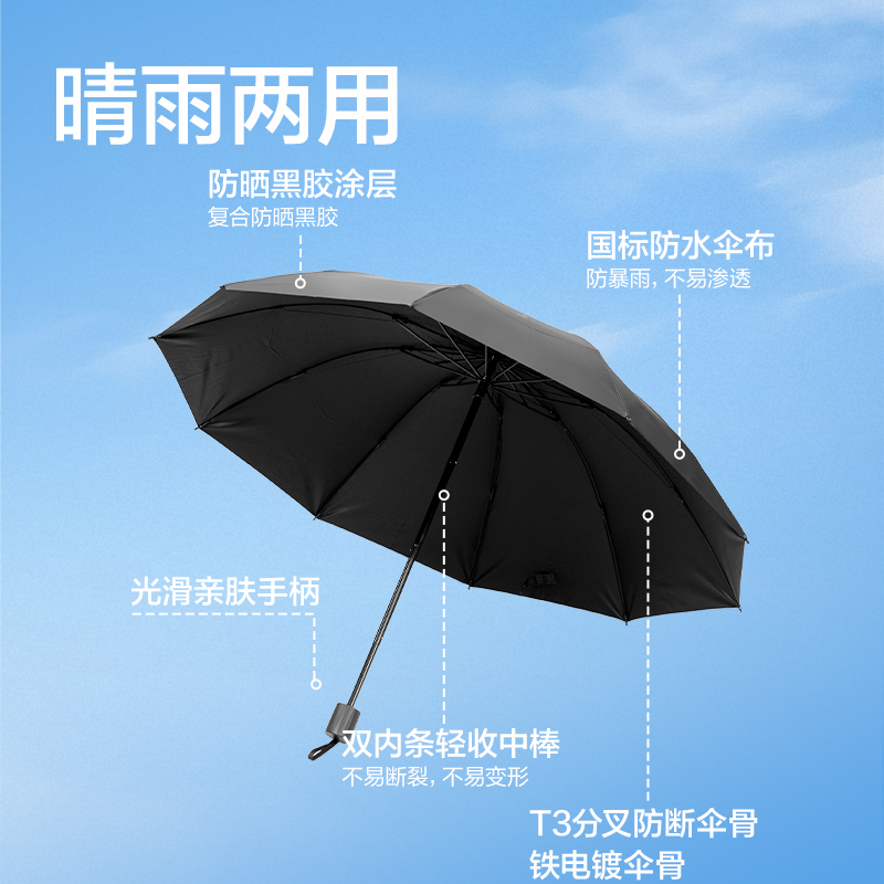 纵横LY601加大晴雨伞(10K60)(灰)(把)
