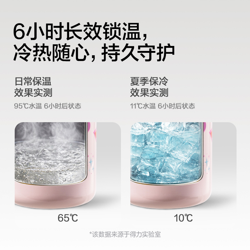 纵横LL664学生保温杯(双饮杯)(480mL)(黑色)(彩盒装)