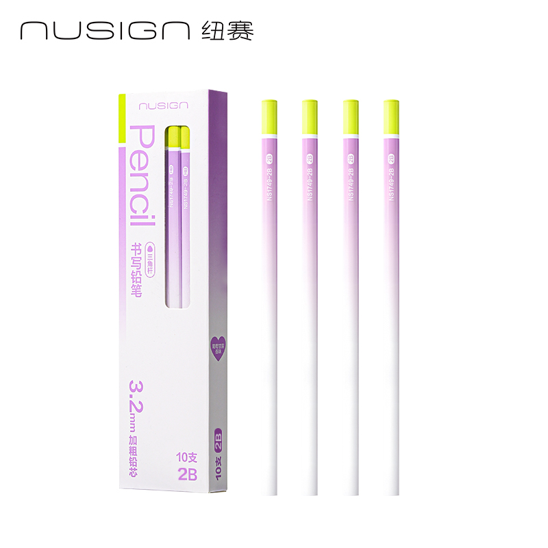 纽赛NS1749-2B葡萄香味六角杆120纽赛铅笔2B(混)(10支/盒)