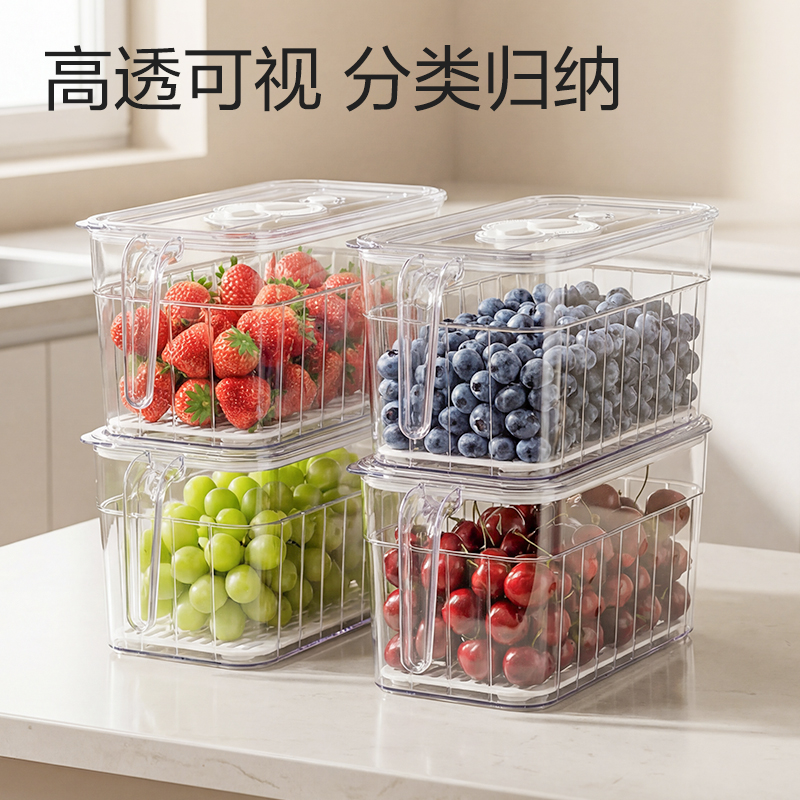 纵横XDM219冰箱收纳盒(小号)(透明)(盒)