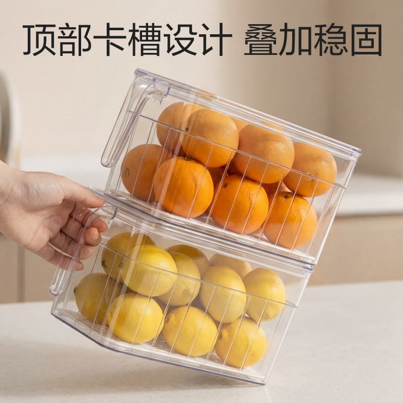 纵横XDM219冰箱收纳盒(小号)(透明)(盒)