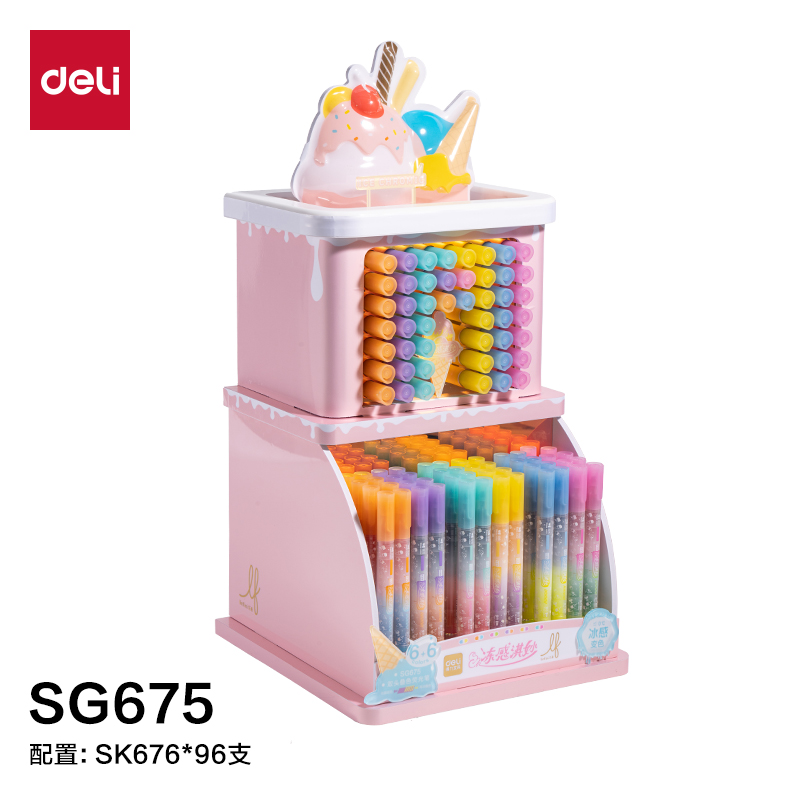 纵横SG675乐素冻感淇妙双头叠色荧光笔展架(96支/架)