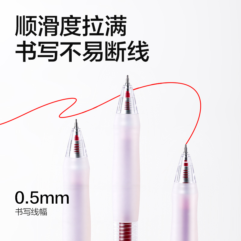 纵横SA60爆款商务按动中性笔0.5mm速干ST头(红)(支)