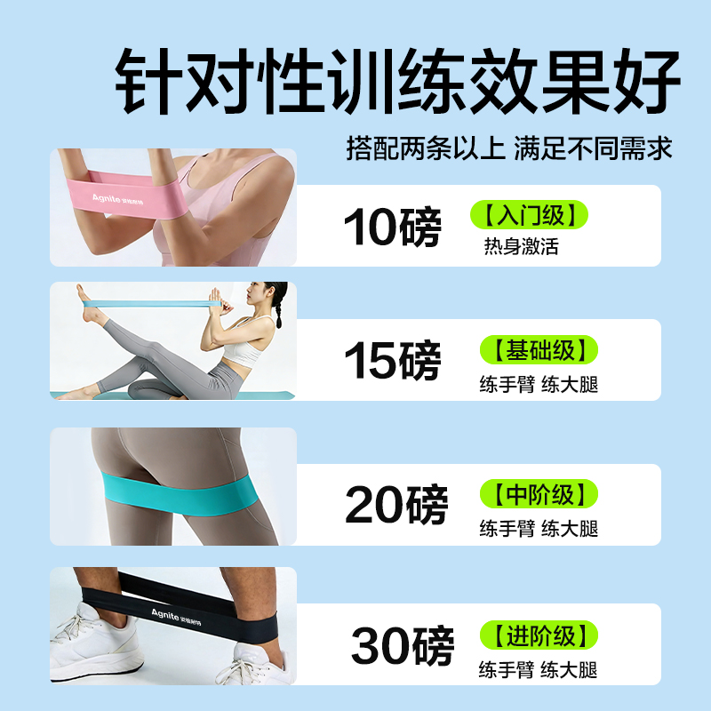 安格耐特FT321弹力圈2只装(蓝色15磅+绿色20磅)(蓝+绿)(套)
