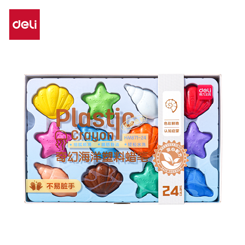 纵横HM871-24奇幻海洋塑料蜡笔(混)(盒)