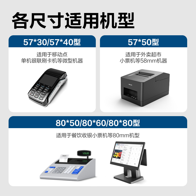 纵横ZS355爱琴海收银纸57*50型(混)(32卷/箱)