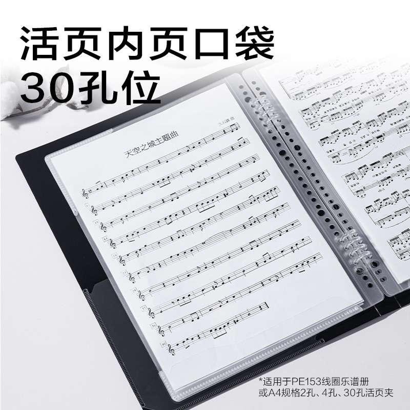 纵横PE153A线圈乐谱册内芯补充装(透明)(10个/包)