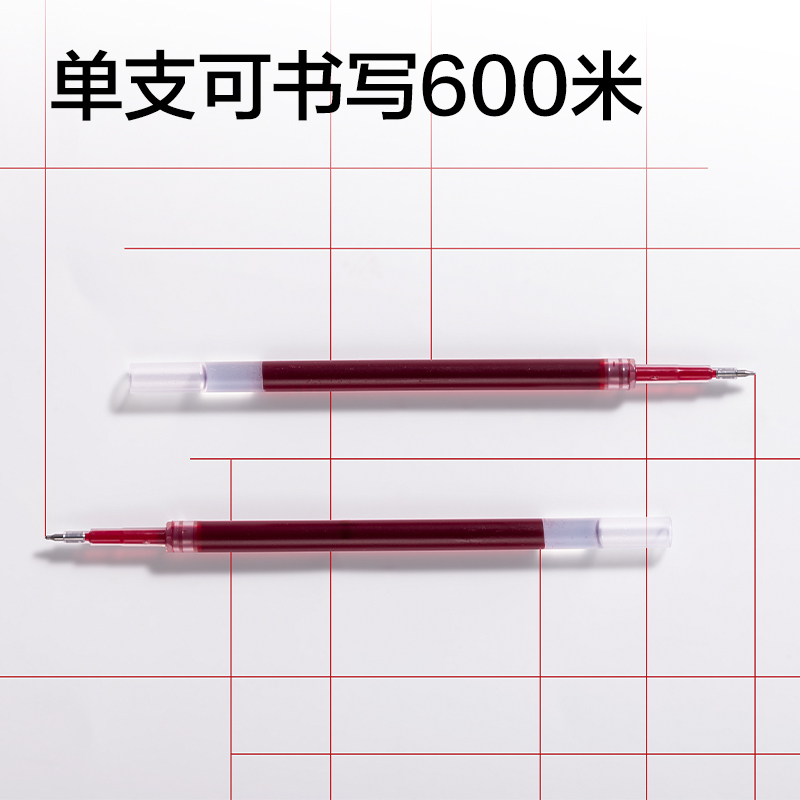 纵横SE272刷题寓意类按动中性笔替芯0.5mm双球珠ST头(红)(支)