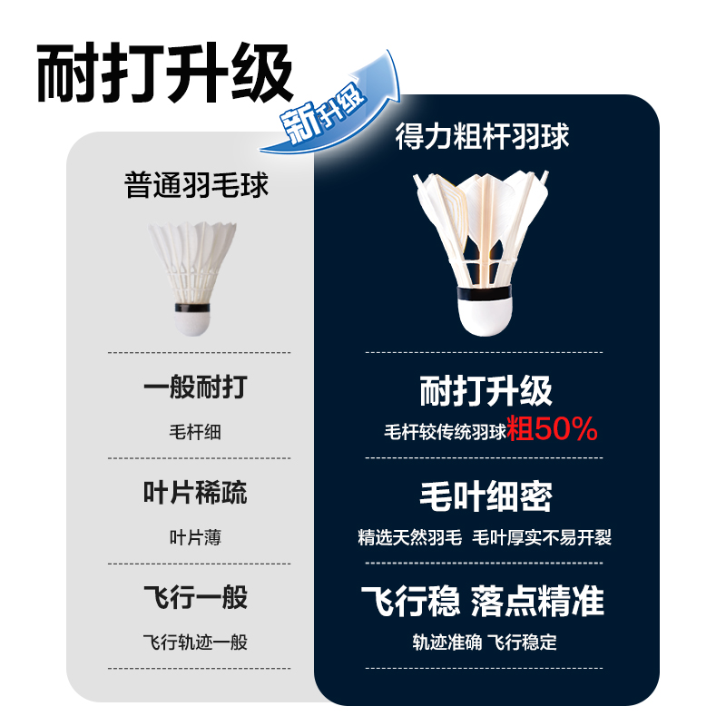 安格耐特FH111-6羽毛球-粗杆羽球(6只装)(白)(筒)