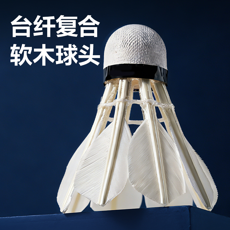 安格耐特FH111-12羽毛球-粗杆羽球(12只装)(白)(筒)