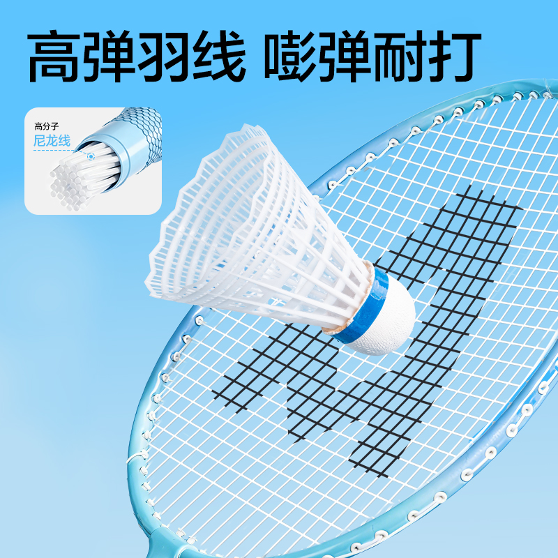 安格耐特FH149碳钢合金羽毛球拍-轻松捡球款-带3球(混色)(付)