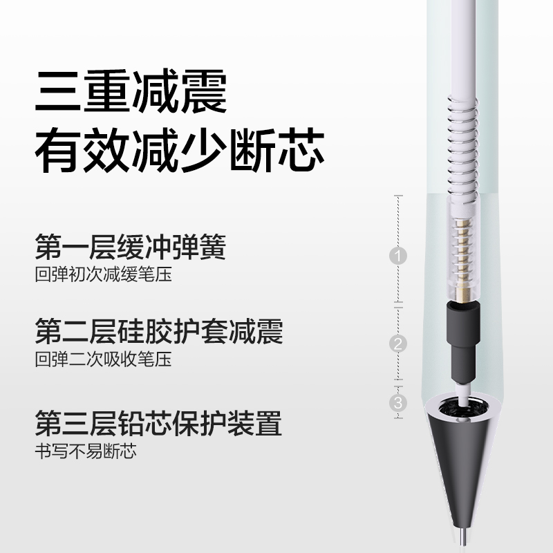 纽赛NS1101-07零度黑活动铅笔0.7mm(淡青蓝)(卡）