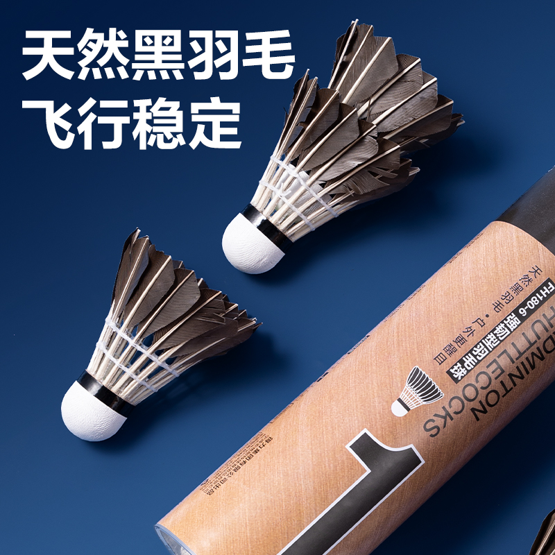 安格耐特FH180-6羽毛球-黑羽(6只/筒)(黑)(筒)