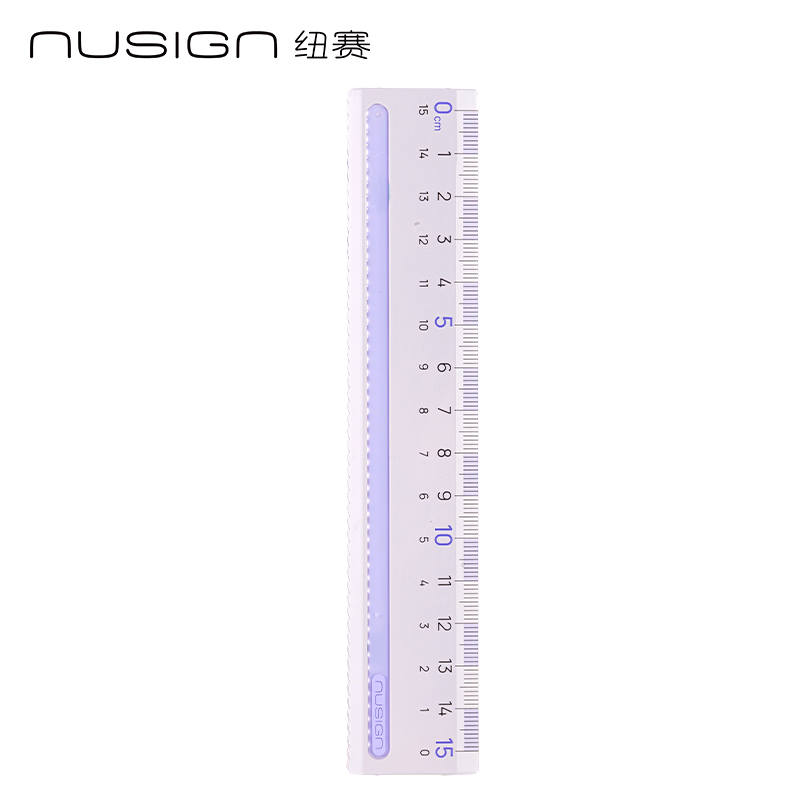纽赛NS095-1防滑易拾取直尺-15cm（紫色）（把）