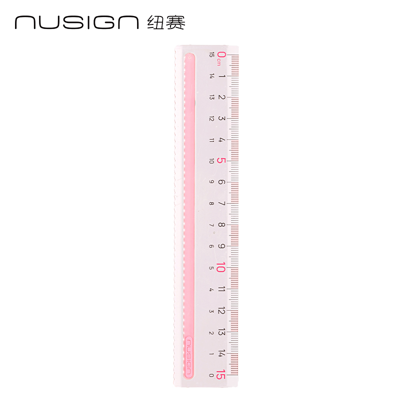 纽赛NS095-1防滑易拾取直尺-15cm（粉色）（把）
