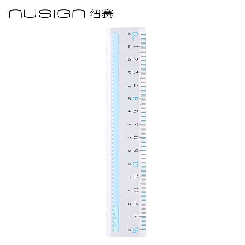 纽赛NS095-1防滑易拾取直尺-15cm（蓝色）（把）