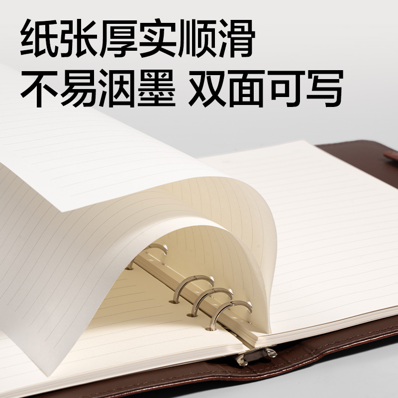 纵横DP451商务活页搭扣皮面本-B5-100张(棕色)(本)