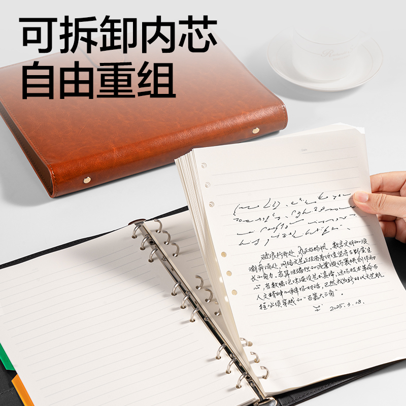 纵横DP451商务活页搭扣皮面本-B5-100张(黑色)(本)