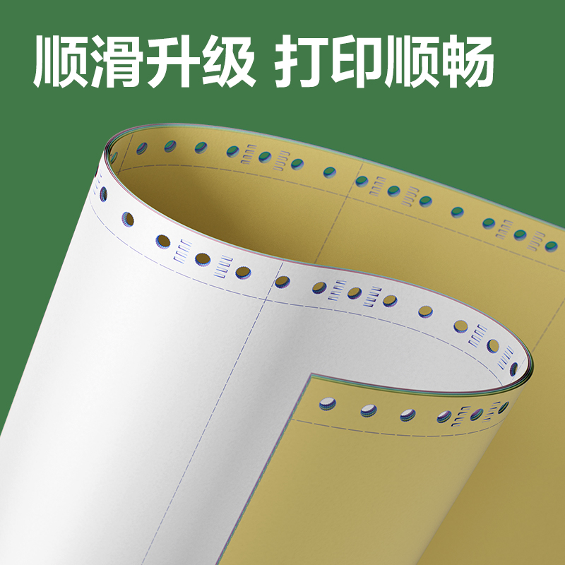 纵横班达海BDH241-2电脑打印纸(1/3CS彩色撕边)(1200页/盒)