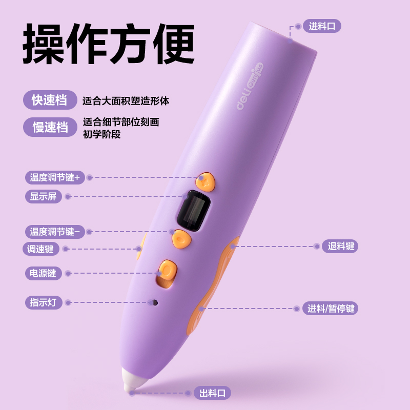 纵横YC500小萌宠3D绘画笔套装(紫)(盒)