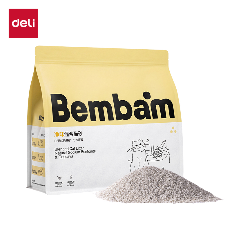 纵横Bembam_BM05_2.5kg天然钠基矿木薯混合猫砂(混)(包)