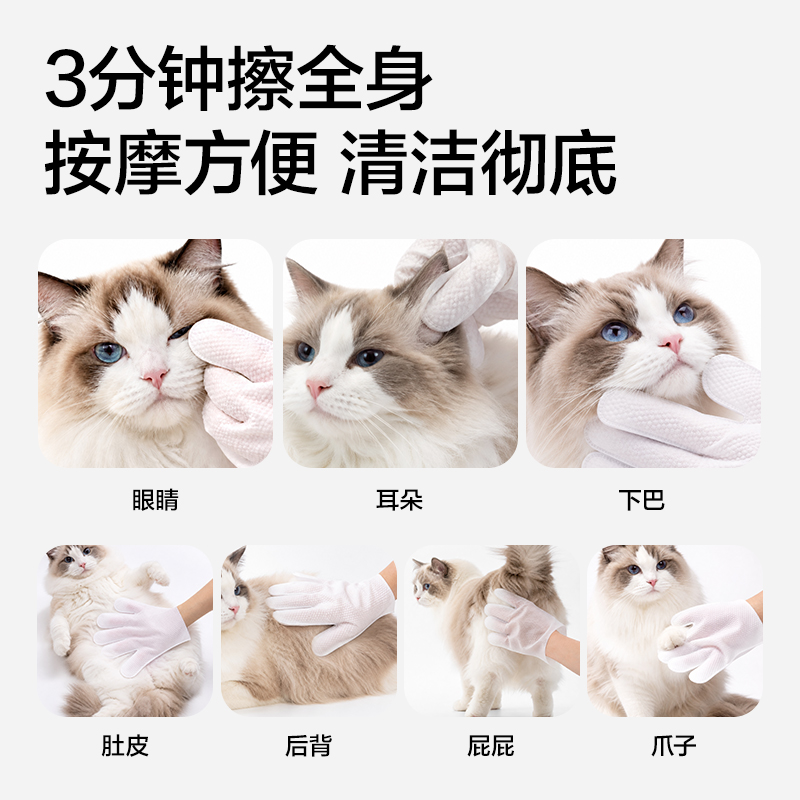 纵横Bembam_BM104_10片装宠物加厚免洗手套(混)(包)