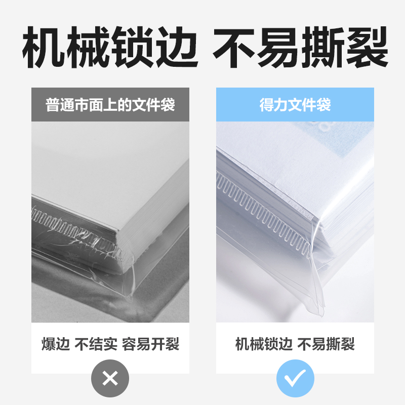 纵横PP312_A4条纹按扣文件袋(透明)(10个/包)