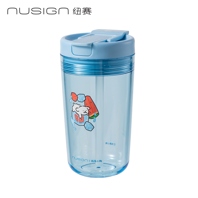 纽赛NS865-D线条小狗甜心杯_480mL(泡泡蓝)(个)