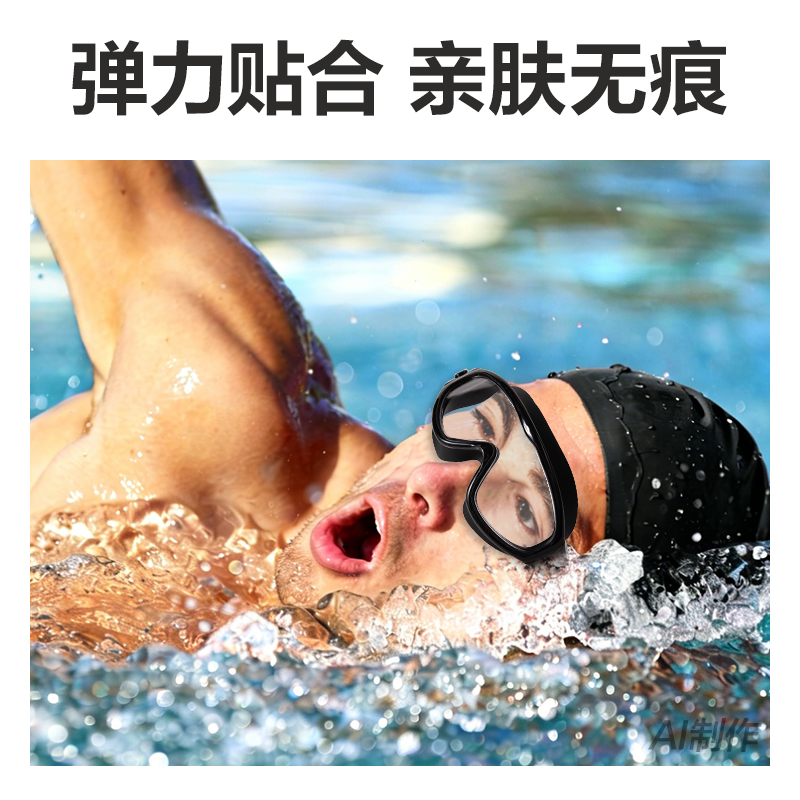 安格耐特FL320-1泳镜(大框款)(黑)(个)