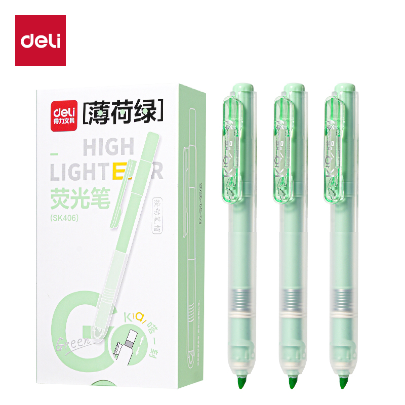 纵横SK406按动荧光笔马卡色系(支)(薄荷绿)