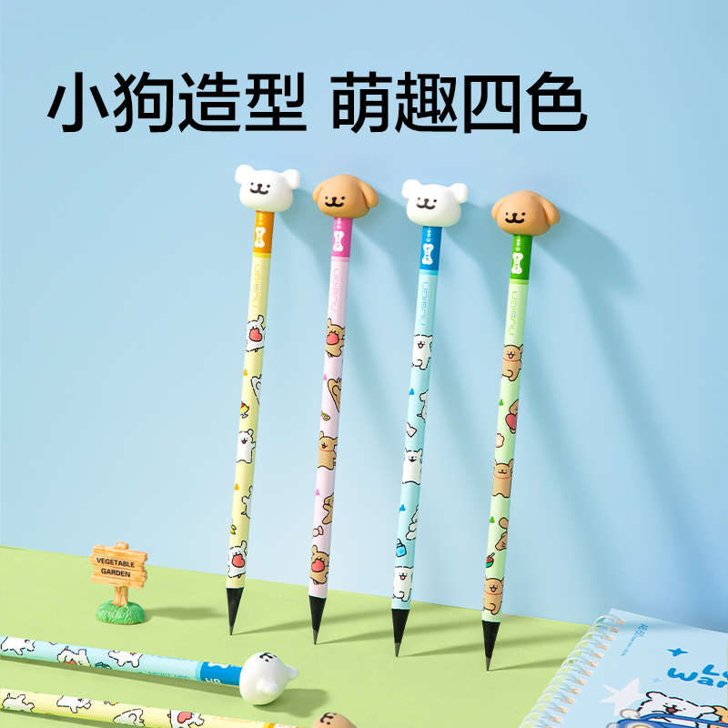 纽赛NS757-HBD线条小狗立体皮头纽赛铅笔HB(混)(支)