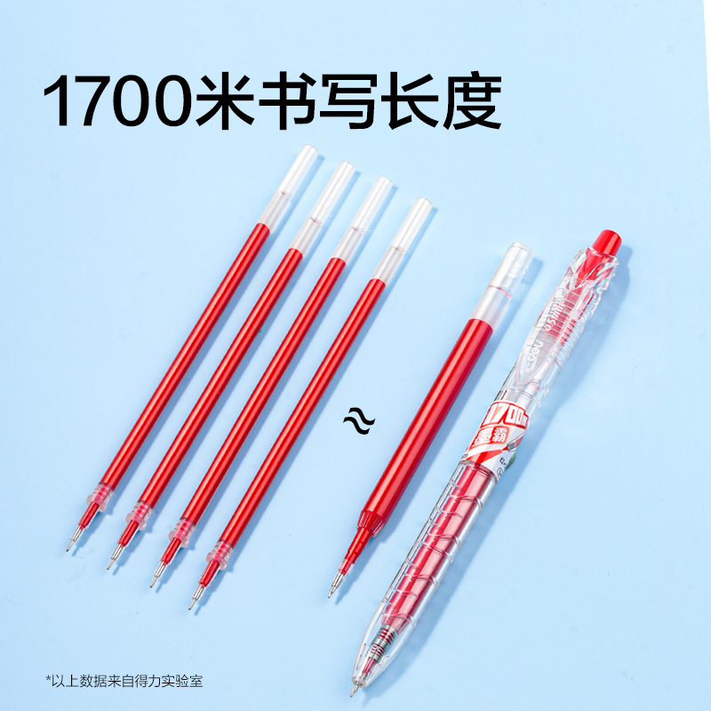 纵横SA1700刷题大容量速干按动常规中性笔0.5mmST头(红色)(支)