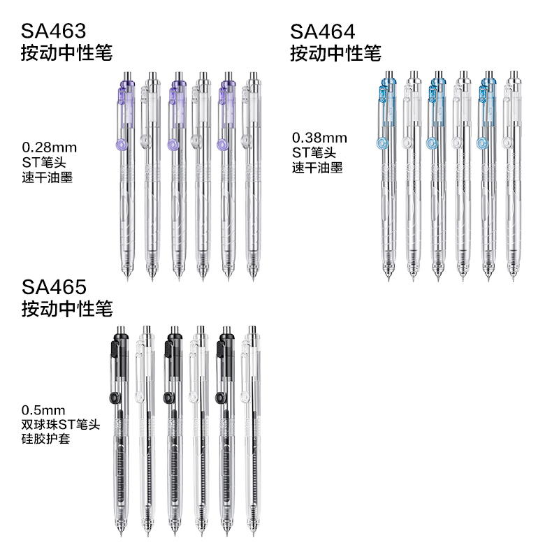 纵横SG463精细控学霸速干个人型中性笔展架(黑)(96支/套)