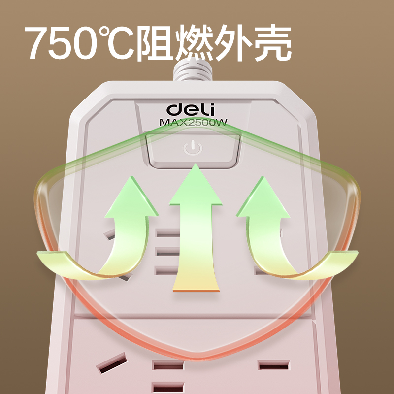 纵横LU4033(1.7)延长线插座_3+3_1.7米_PE袋(白)(个)