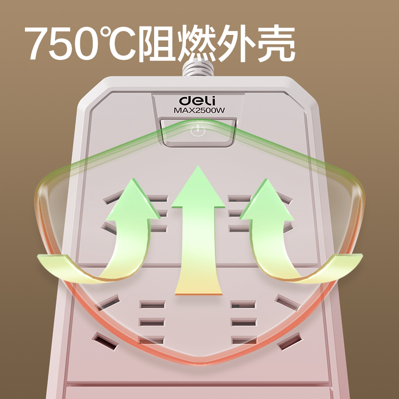 纵横LU4060(1.7)延长线插座_6组_1.7米_PE袋(白)(个)