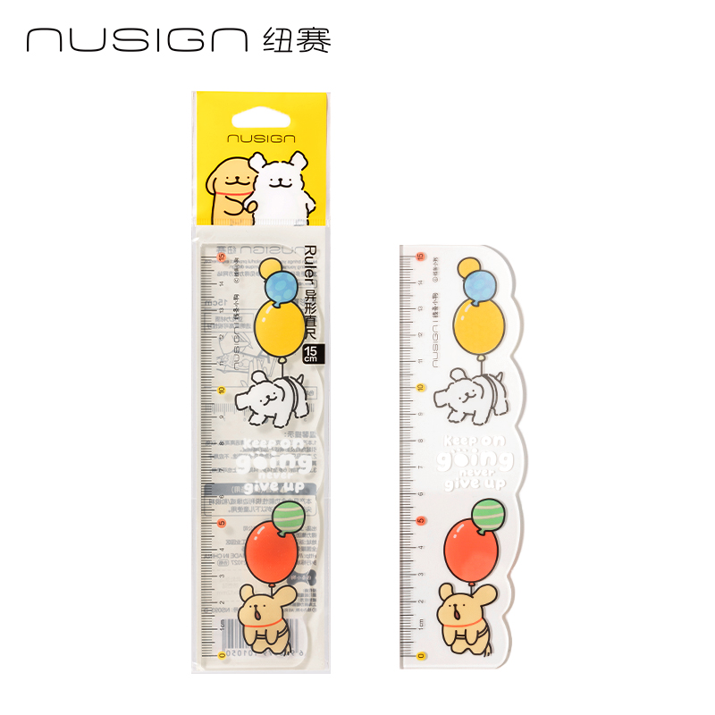 纽赛NS093-D线条小狗直尺15cm(透明)(把)