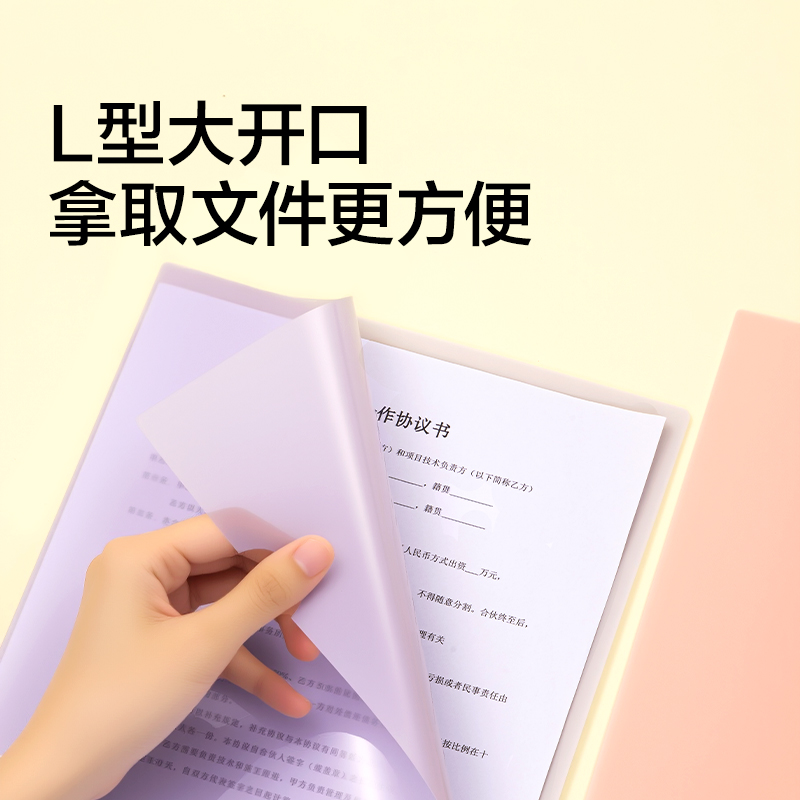 纵横NN2637A_A4_L型文件套(混)(10个/包)