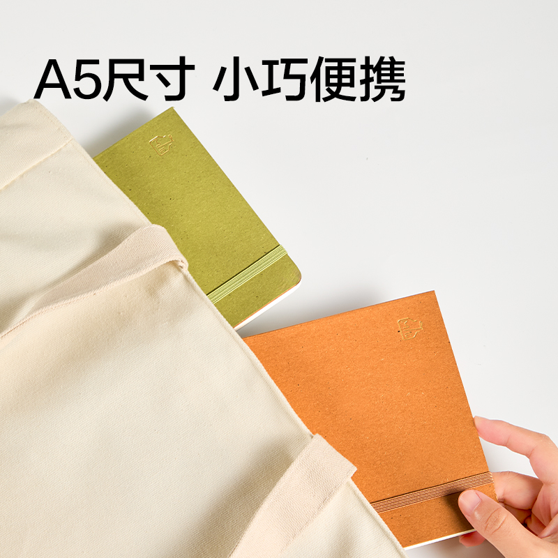 纵横BP50-A5寻绿环保牛奶纸绑带皮面本80张-A5（蜜桔橙)(本)
