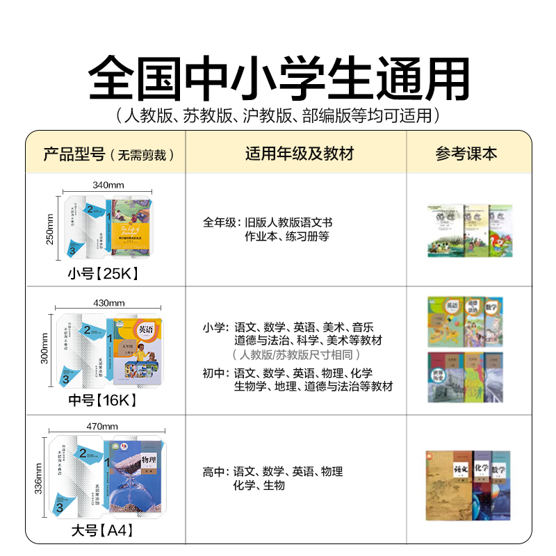 纵横VM431真透明分段贴包书膜22张套装(混)(包)