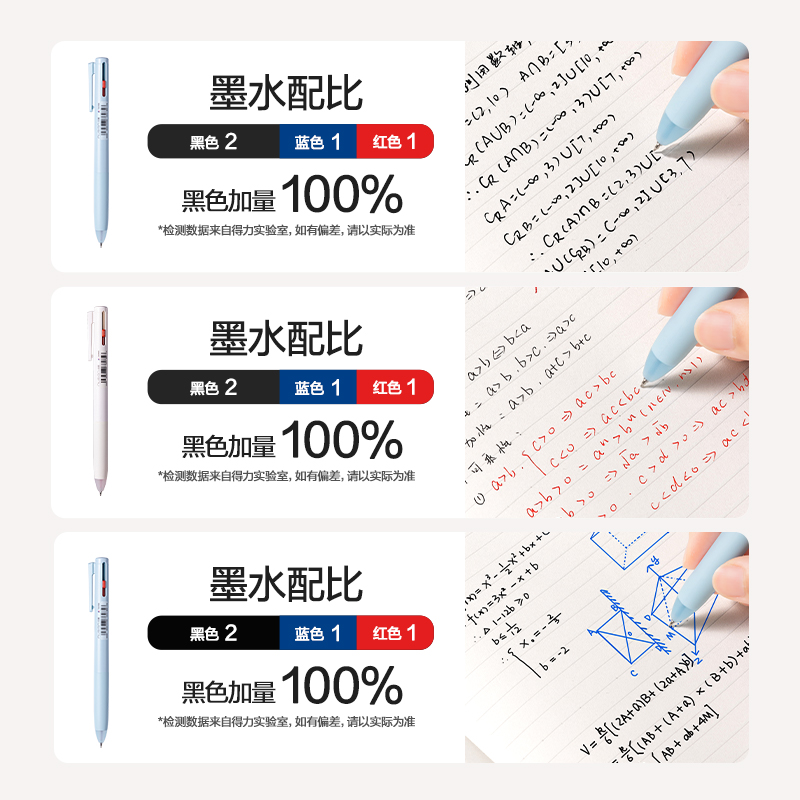 纽赛NS565-4三色中性笔985系列0.5mmST头(2支/卡)